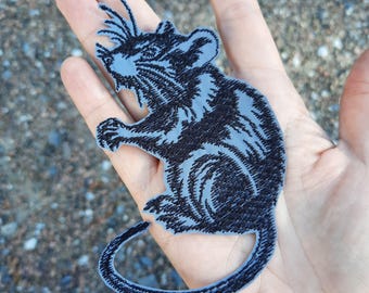 Rat reflective embroidered patch iron on