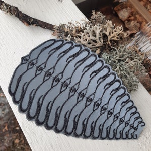 Reflective iron on embroidered patch protozoan centipede isopod