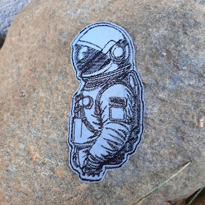 Astronaut iron-on reflective embroidered patch