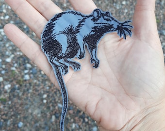 Rat reflective embroidered patch iron on