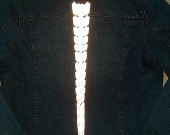 Dragon scales spine reflective tape embroidered patches 3 pcs set iron-on