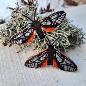Moth (2 pcs set) reflector embroidered patch iron on
