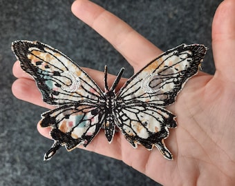Moth butterfly sew on embroidered patch applique