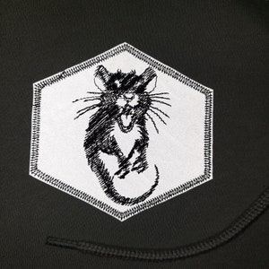 Parche bordado reflectante de terror de ratas para planchar