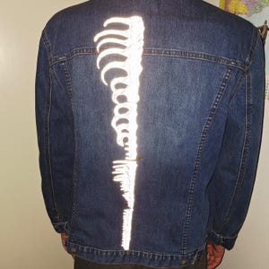 Spine of the monster horror 4 parts iron-on reflective embroidered patches set, large back patch