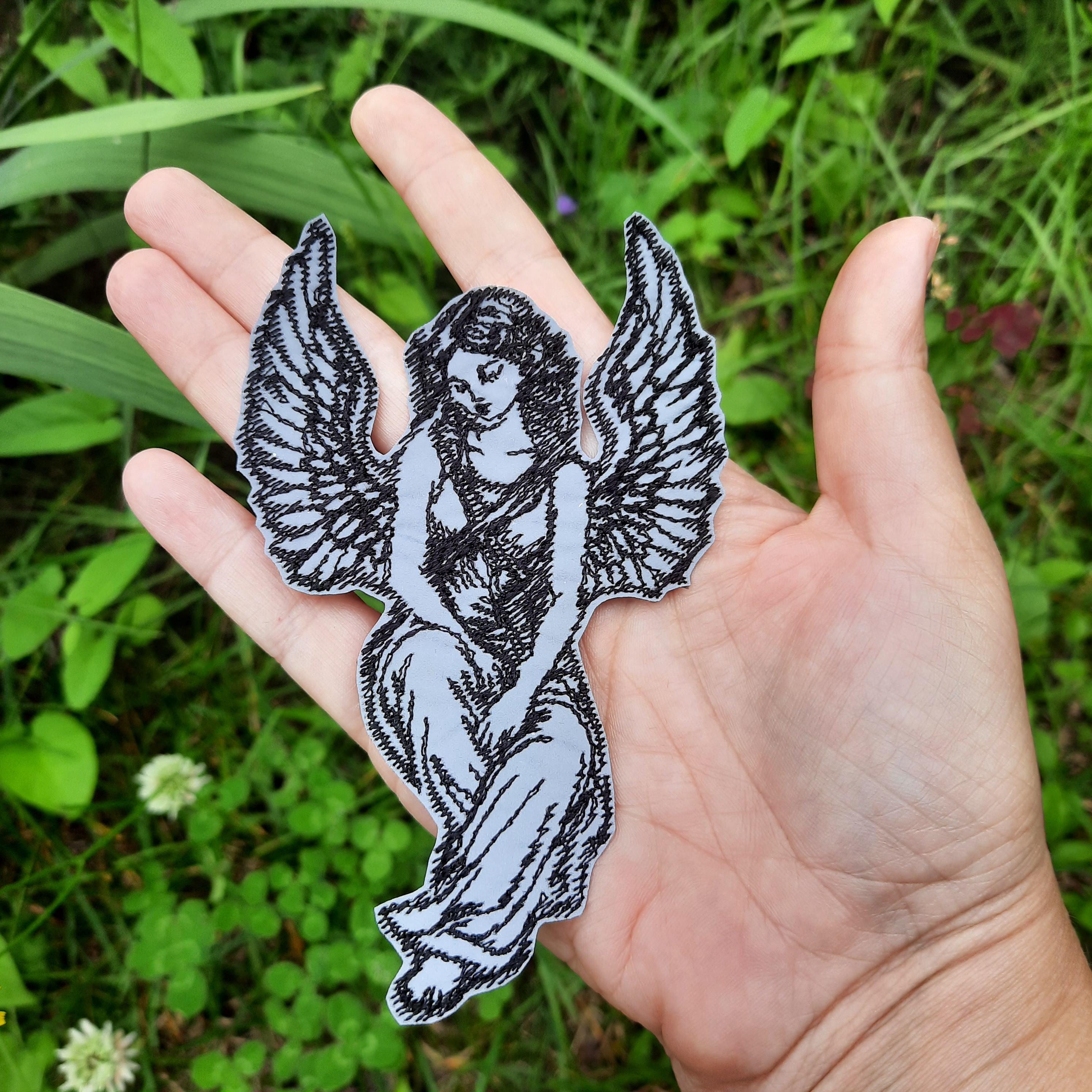 Angel girl reflective embroidered patch iron on