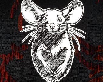 A mouse with a good appetite reflective embroidered patch iron on