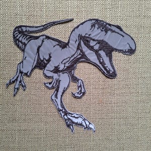 Dinosaur Tyrannosaurus reflective iron-on embroidered patch, large patch