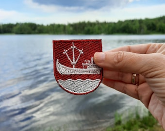 Parche bordado termoadhesivo con emblema de la corte de armas de Taipalsaari Suomi