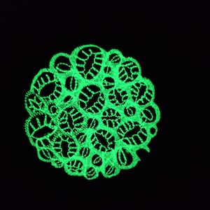Écusson phosphorescent, écusson brodé bioforms, lichens, coraux, écussons de formes naturelles à coudre