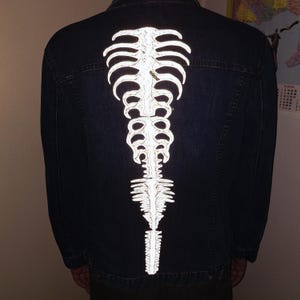 Spine of the monster horror 8 parts iron-on reflective embroidered patches set, large back patch