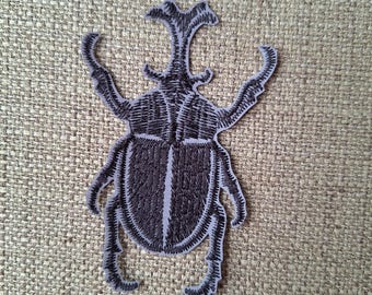 Reflective Rhinoceros Beetle Iron-On Patch