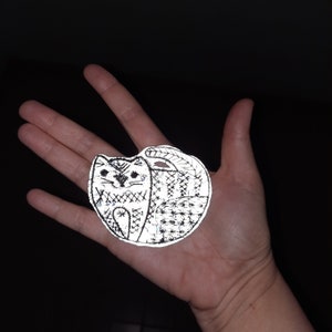 Heijastinmerkki Cat reflective embroidered patch iron on