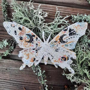 Moth butterfly sew on embroidered patch applique