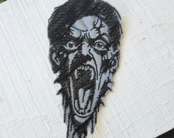 Toppa ricamata riflettente "Scream Horror" da stirare