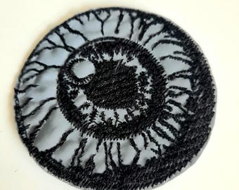 Magic eye embroidered reflective patch, iron on applique su491
