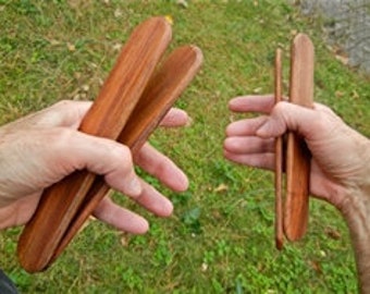 Rajasthani Kartal/Khartal Ancient Indian Wooden Pair of Kartal Hand-Cymbals Indian Musical Percussion Instrument