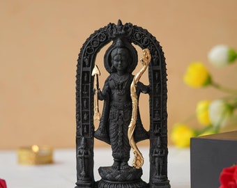 Statue de Ram Ji, Ran Lalla Murthi, Ram Shila, Ayodhya Ram Mandi, Ram Mandir Murthi, Ramayan Path, décoration de pendaison de crémaillère, cadeau Diwali