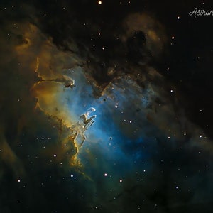The Eagle Nebula with the Pillars of Creation, wall art, room decor, colorful nebula, housewarming gift