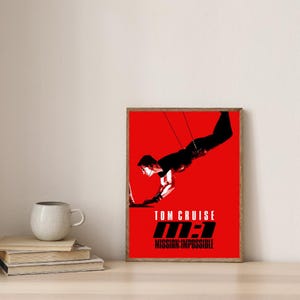 Mission Impossible Tom Cruise Poster – Action Movie Wall Art | Hollywood Film Print | Action Hero Room Decor | Gift for Movie Lovers