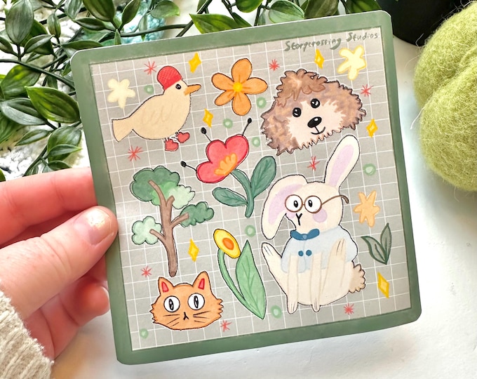 Animal Stickersheet: Matte Weatherproof Vinyl, Picture Book Art