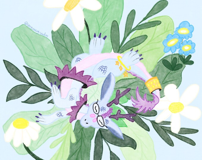 Baby Dragon Polyester Napkin | Floral Tea Towel (45x45cm)
