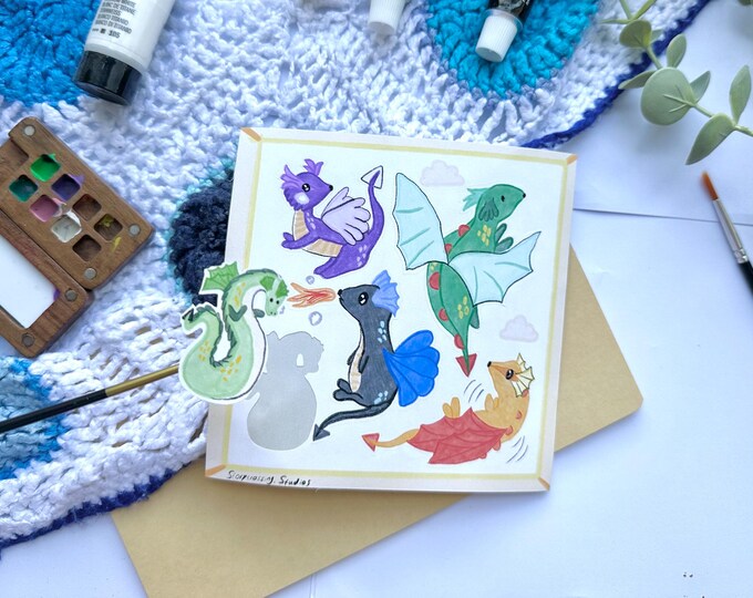 Dragons Stickersheet: Weatherproof Matte Vinyl Fantasy Art