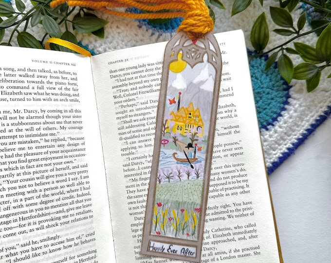 Happily Ever After Bookmark: Big Window Book Accessories, with Tassel