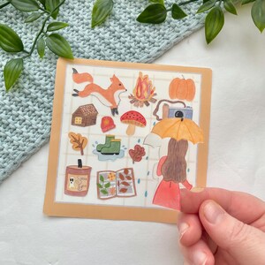 Autumn Stickersheet | Weatherproof Matte Vinyl, Fall Theme Handmade