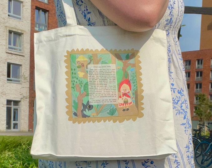 Red Riding Hood Tote Bag: Brothers Grimm Bag 100% Cotton
