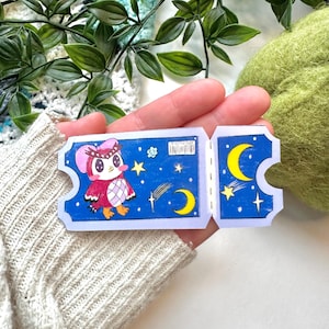 Aufkleber | Wasserdichtes laminiertes Vinyl | Eulenkarte Celeste Animal Crossing ACNH himmlischer Stern Fragment gemütliches Spielgeschenk | Handgemacht von Künstler