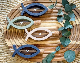 Geldgeschenk im Reagenzglas zur Kommunion, Konfirmation, Taufe oder Geburt – Christliches Geschenk fürs Patenkind