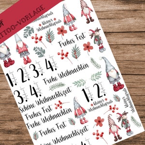 Cute Christmas gnomes - candle tattoo template PDF Christmas, Advent, gnome, dwarf, Christmas time, Xmas