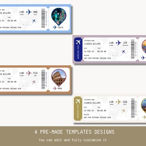 Editable Boarding Pass Templates Bundle Surprise Boarding - Etsy
