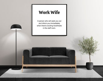 Work Wife Definition Printable Wall Art Wedding Anniversary Gift for Her Coworker Gift New Job Gift for her Coworker gift Leaving Gift