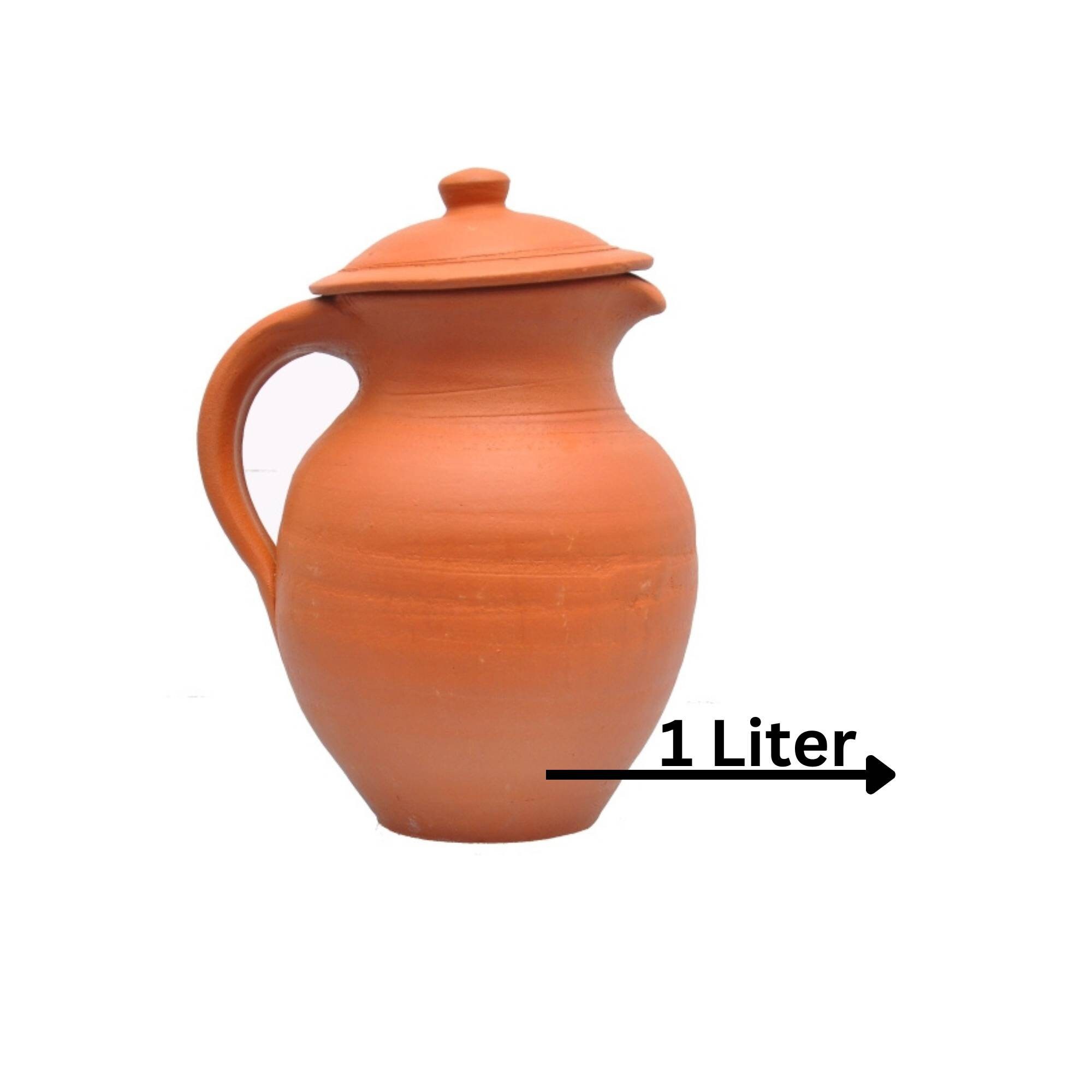 Clay Water Jug With Lid 1 Liter Etsy