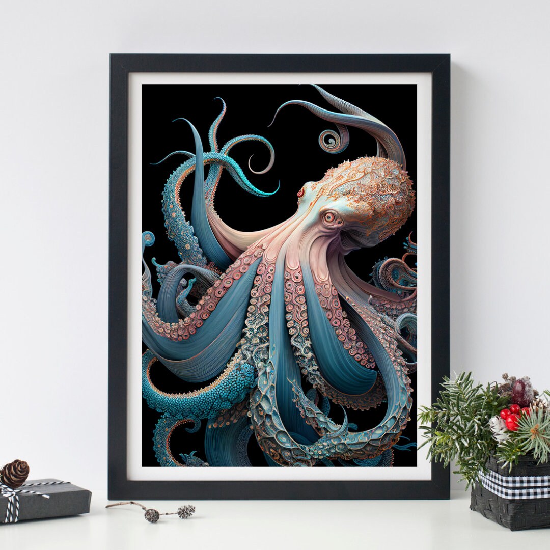 Japanese Octopus Art Print Poster Woodblock Ukiyo-e Style - Etsy