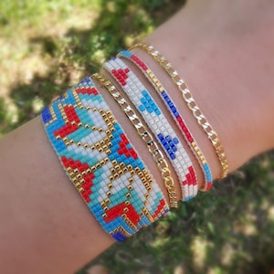 Handmade Adjustable Miyuki Bracelet, Miyuki Bead Bracelet, Friendship Bracelet, Miyuki Pattern, Unique Bracelet