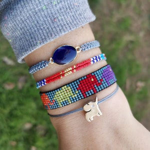 Handmade Adjustable Miyuki Bracelet, Miyuki Bead Bracelet, Valentine&#39;s day Gift, Friendship Bracelet, Miyuki Pattern, Unique Bracelet