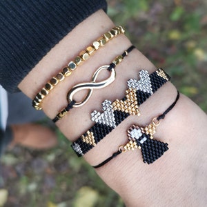 Handmade Adjustable Miyuki Bracelet, Miyuki Bead Bracelet, Valentine&#39;s day Gift, Friendship Bracelet, Miyuki Pattern, Unique Bracelet
