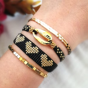 Handmade Adjustable Miyuki Bracelet, Miyuki Bead Bracelet, Valentine&#39;s day Gift, Friendship Bracelet, Miyuki Pattern, Unique Bracelet