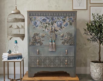 MADE TO ORDER. The Regency Songbird - Harris Lebus Art Cabinet, sophisticated dry bar, jewelry armoire, or a statement vanity tallboy.