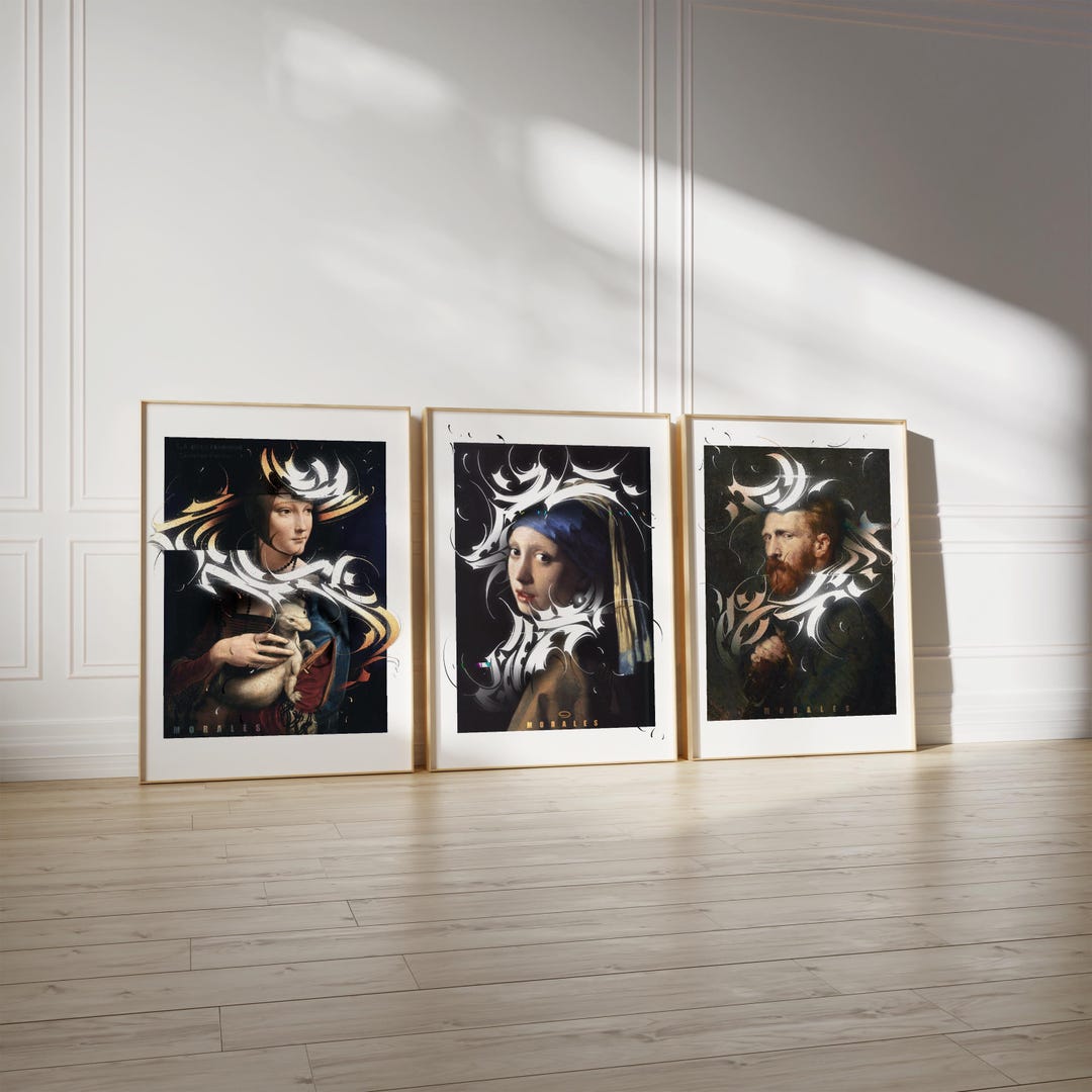 Set of 3 Printable Wall Art: Abstract Renaissance Painting Prints for ...