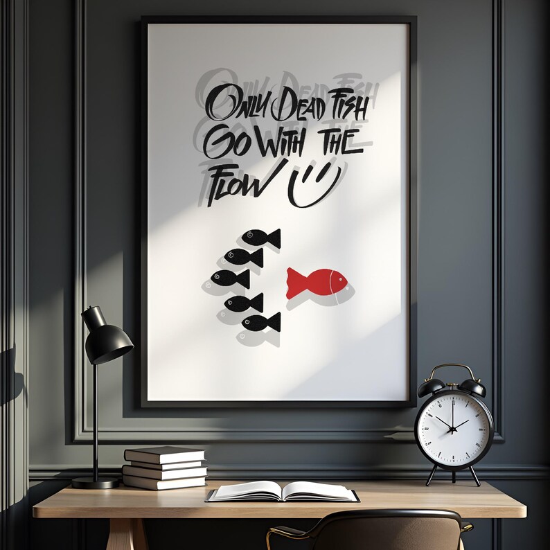 Motivational Quote Poster: Black & White Printable Wall Art for Modern ...