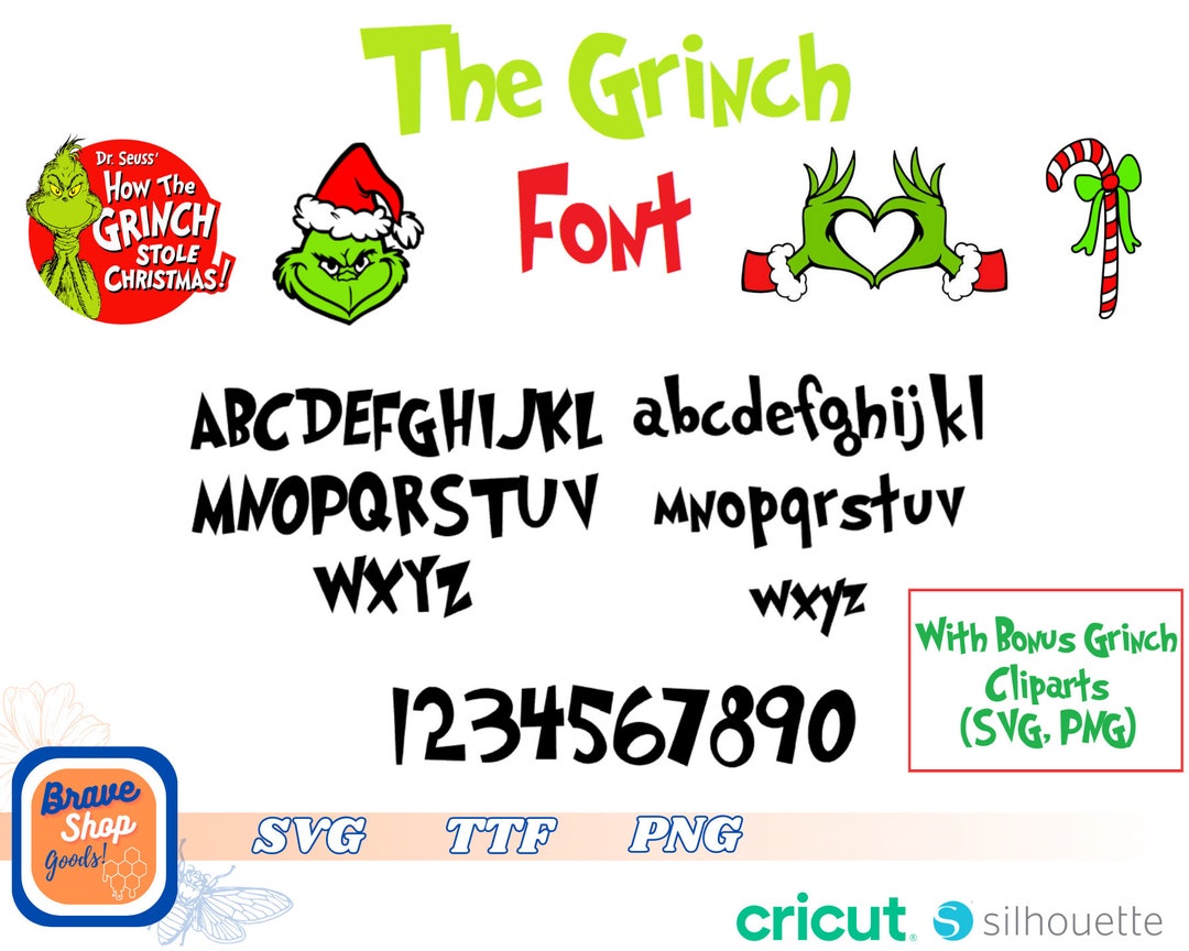 Grinch Font Svg Green Character Svg Alphabet Green - Etsy UK