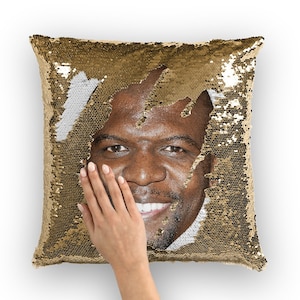 Almohada de lentejuelas Terry Crews / Cojines de almohada de celebridades / Funda de almohada fresca / Idea de regalo divertida para los fanáticos de las películas Sorry To Molestar