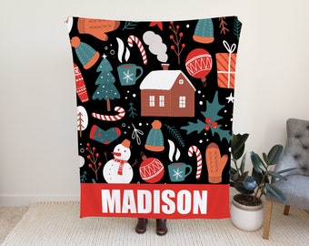 Personalized Xmas Blanket, Christmas Gift Idea, Gift Idea for Xmas, Cute Xmas Gift for Kids, Personalized Blanket for Christmas Holiday