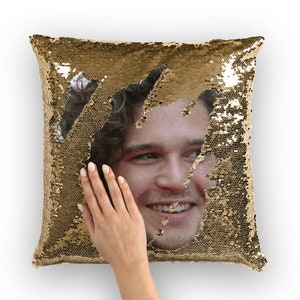 Kit Harington Sequin Pillow | Celebrity Pillow Cushions | Cool Pillow Case | Funny Gift Idea For Eternals Movie Fans