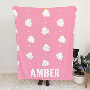Pink Blanket for Kids, Custom Name Blanket, Personalized Blanket for Toddlers, Toddlers Blanket Gift Idea, Cute Pink Blanket for Girls
