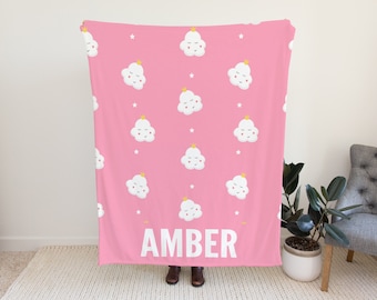 Pink Blanket for Kids, Custom Name Blanket, Personalized Blanket for Toddlers, Toddlers Blanket Gift Idea, Cute Pink Blanket for Girls